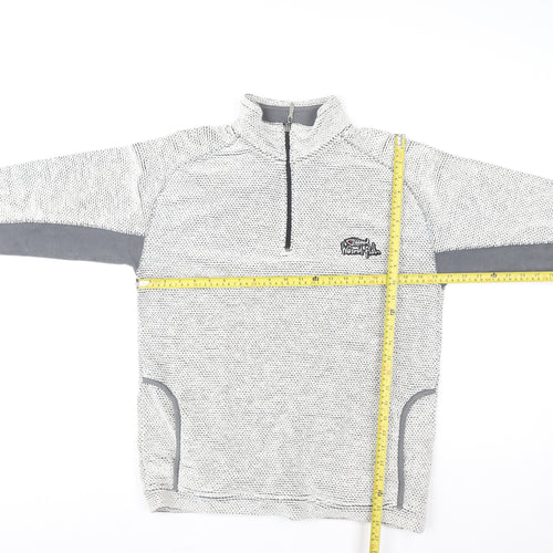 Weird Fish Men's Grey 1/4 Zip Knit Sweatshirt Size S Outdoor Casual