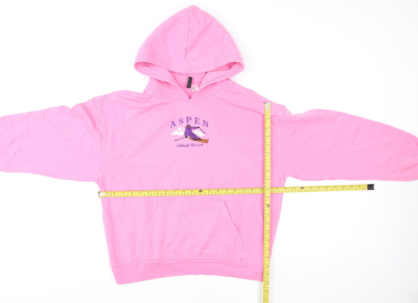 H&M Divided Women Pink Aspen Pullover Hoodie Size 12 Cotton Blend