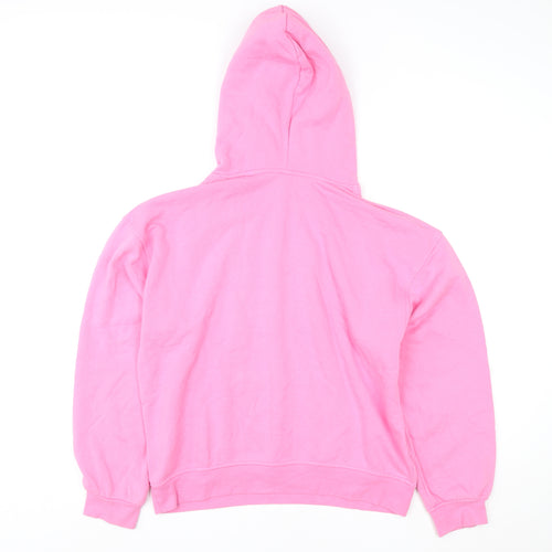 H&M Divided Women Pink Aspen Pullover Hoodie Size 12 Cotton Blend