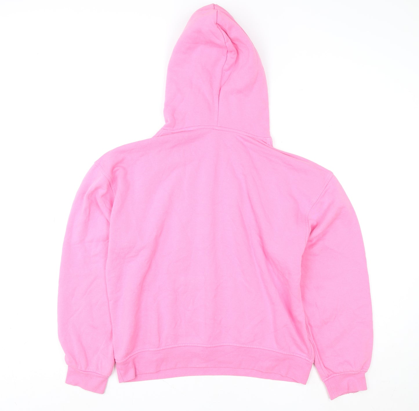 H&M Divided Women Pink Aspen Pullover Hoodie Size 12 Cotton Blend