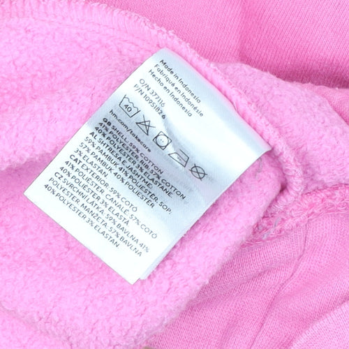 H&M Divided Women Pink Aspen Pullover Hoodie Size 12 Cotton Blend