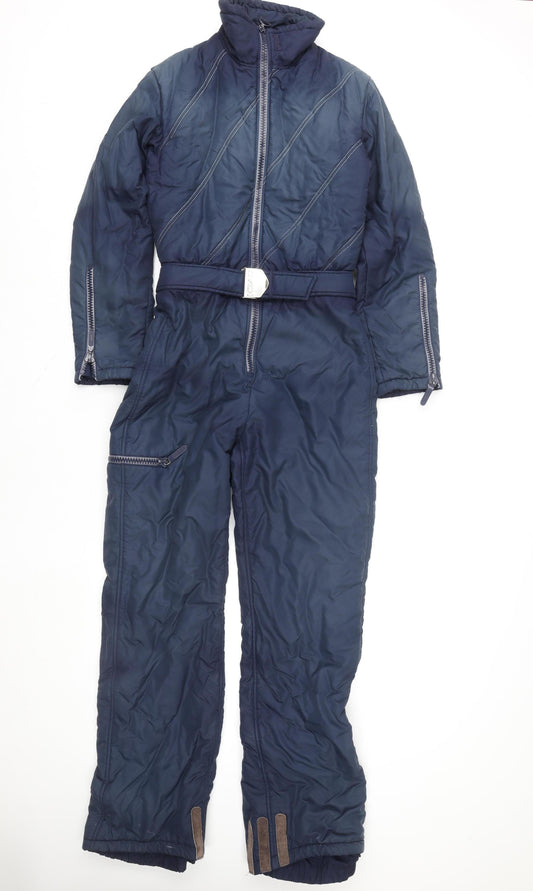 Kareer Women’s Navy Polyester Ski Jumpsuit Belted Zip Front Size M