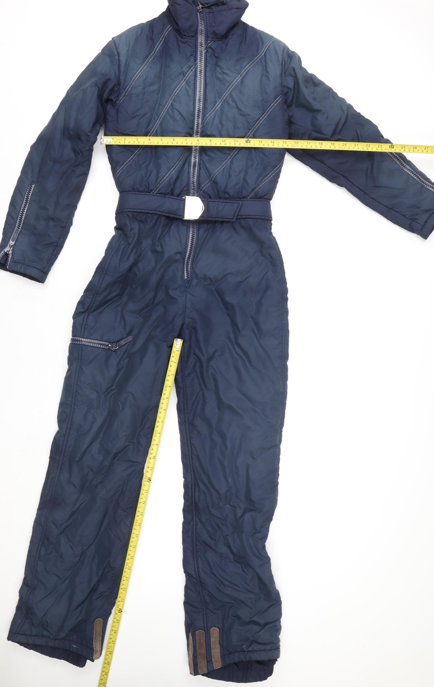 Kareer Women’s Navy Polyester Ski Jumpsuit Belted Zip Front Size M