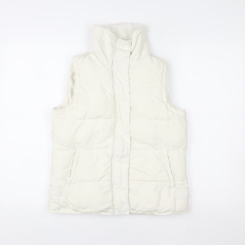 Evie Women Ivory Size 10 Padded Puffer Waistcoat Gilet