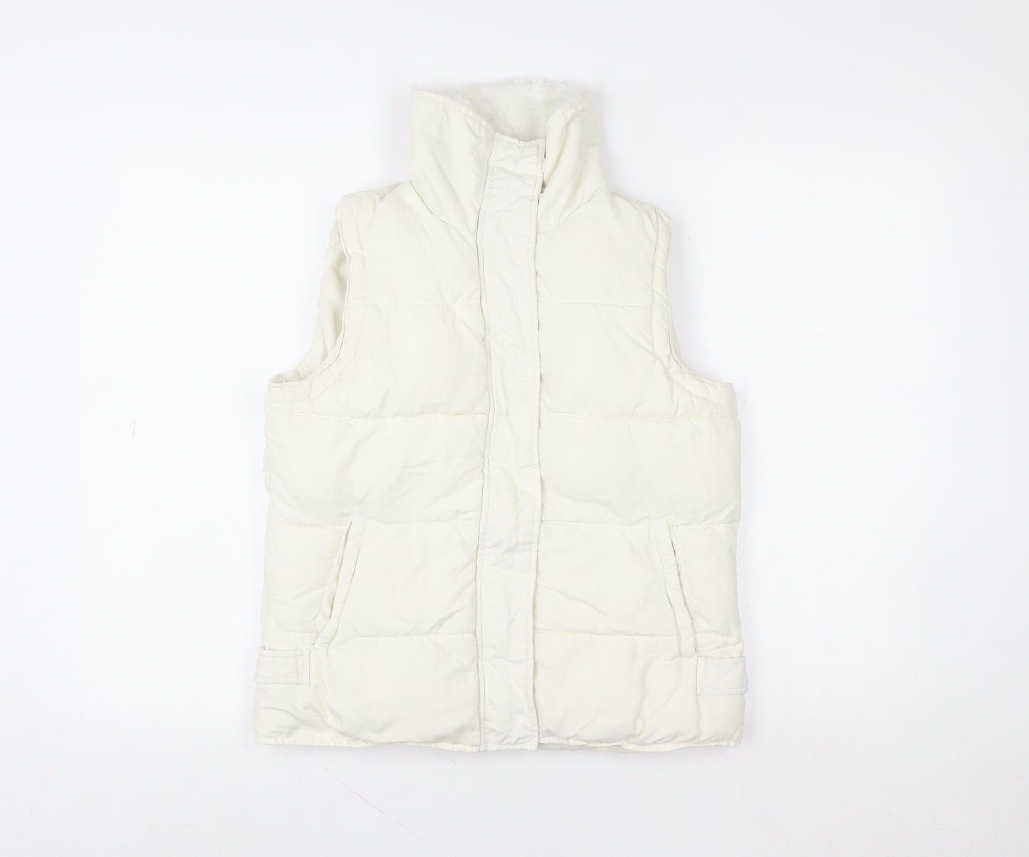 Evie Women Ivory Size 10 Padded Puffer Waistcoat Gilet