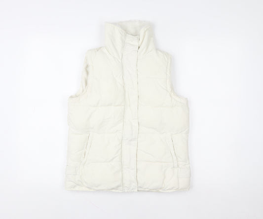 Evie Women Ivory Size 10 Padded Puffer Waistcoat Gilet