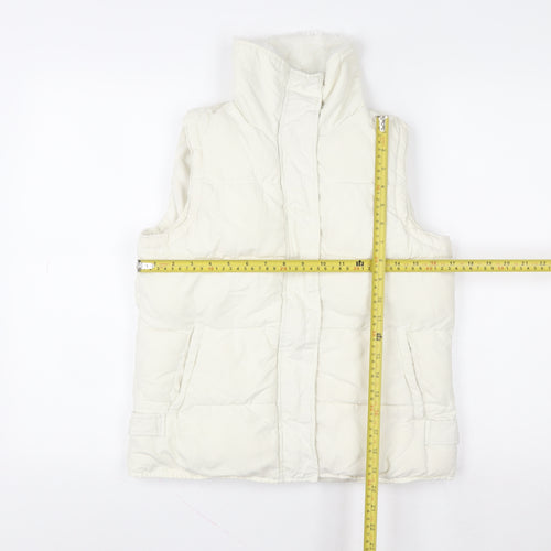 Evie Women Ivory Size 10 Padded Puffer Waistcoat Gilet