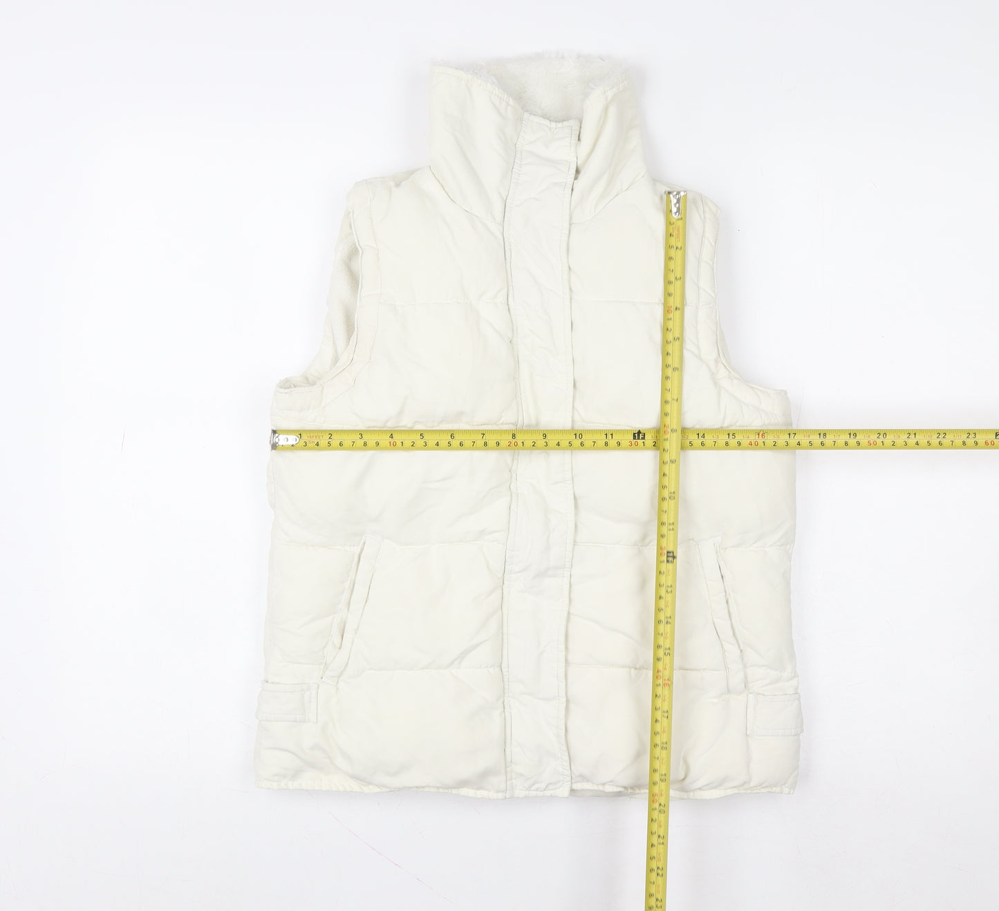 Evie Women Ivory Size 10 Padded Puffer Waistcoat Gilet