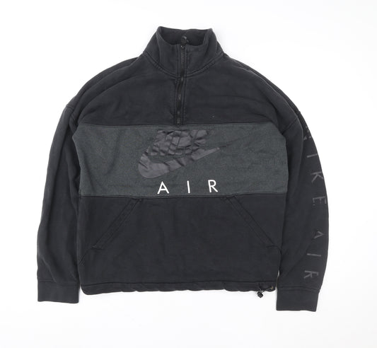 Nike Air Men's Black L Fleece 1/4 Zip Pullover Sweatshirt