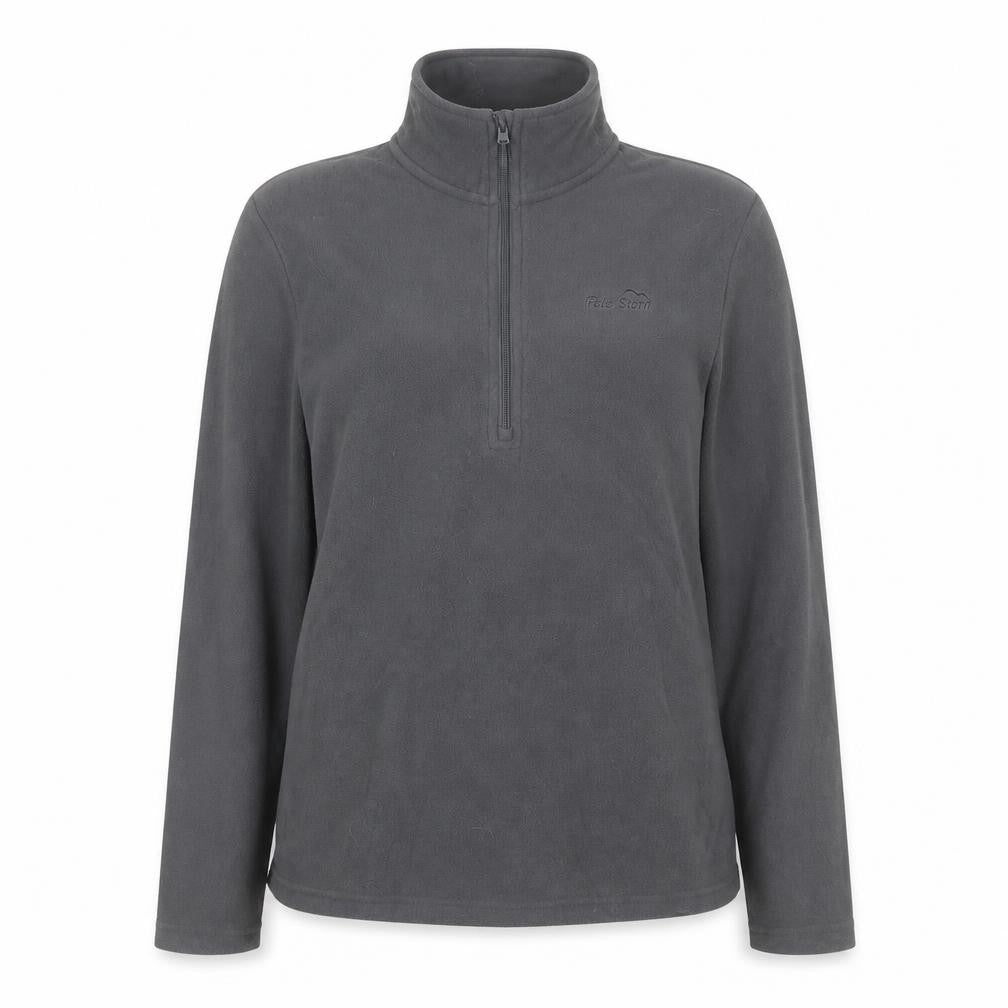 Front view of Peter Storm Women's Grey XS Fleece 1/2 Zip Lightweight Jacket