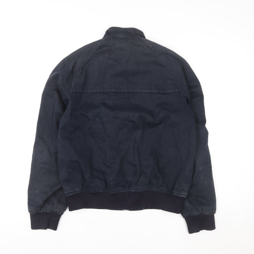 Topman Men's Blue Bomber Jacket S Regular Cotton Blend Casual