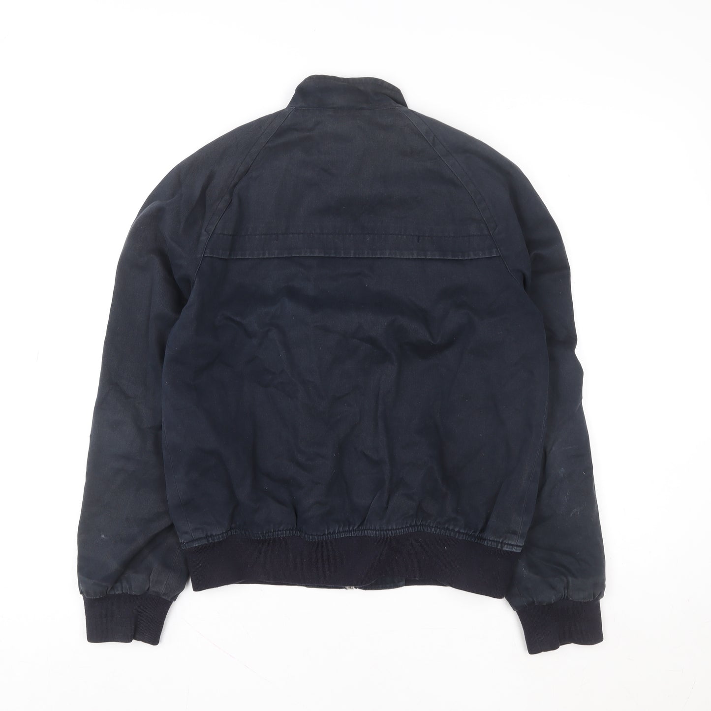 Topman Men's Blue Bomber Jacket S Regular Cotton Blend Casual