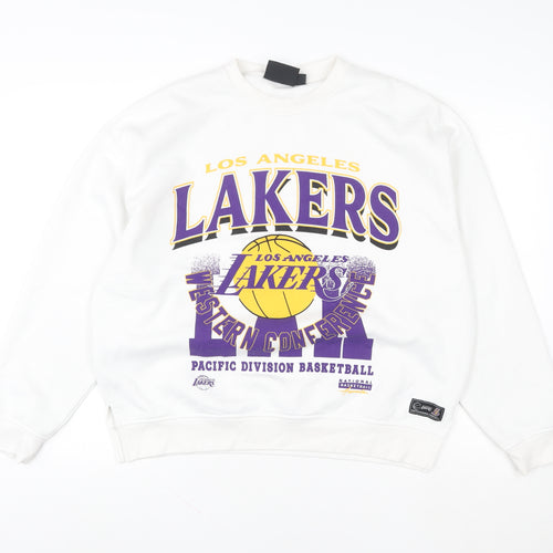 NBA Los Angeles Lakers White Crew Neck Sweatshirt Women S