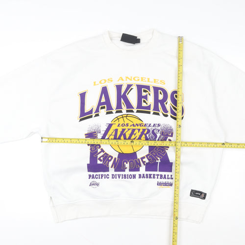 NBA Los Angeles Lakers White Crew Neck Sweatshirt Women S