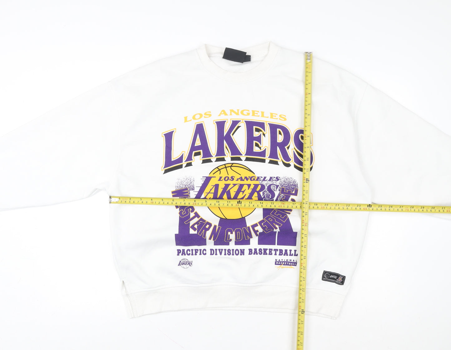 NBA Los Angeles Lakers White Crew Neck Sweatshirt Women S