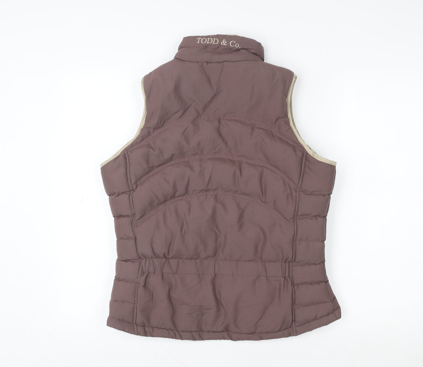 Todd & Co. Women's Brown Puffer Waistcoat Size 10 Sleeveless Gilet