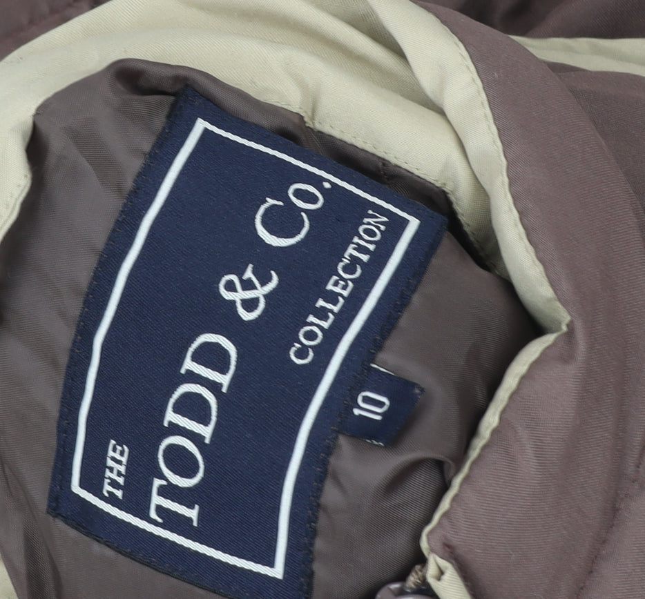 Todd & Co. Women's Brown Puffer Waistcoat Size 10 Sleeveless Gilet