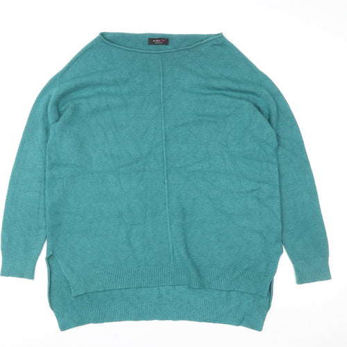 Erika Cavallini Women’s Teal Pullover Knit Tunic Jumper Size M Wool Blend