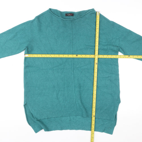 Erika Cavallini Women’s Teal Pullover Knit Tunic Jumper Size M Wool Blend