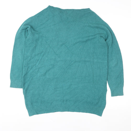 Erika Cavallini Women’s Teal Pullover Knit Tunic Jumper Size M Wool Blend