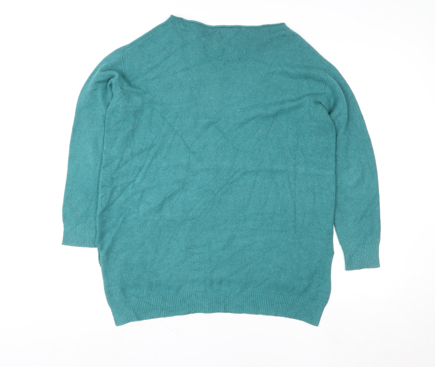 Erika Cavallini Women’s Teal Pullover Knit Tunic Jumper Size M Wool Blend