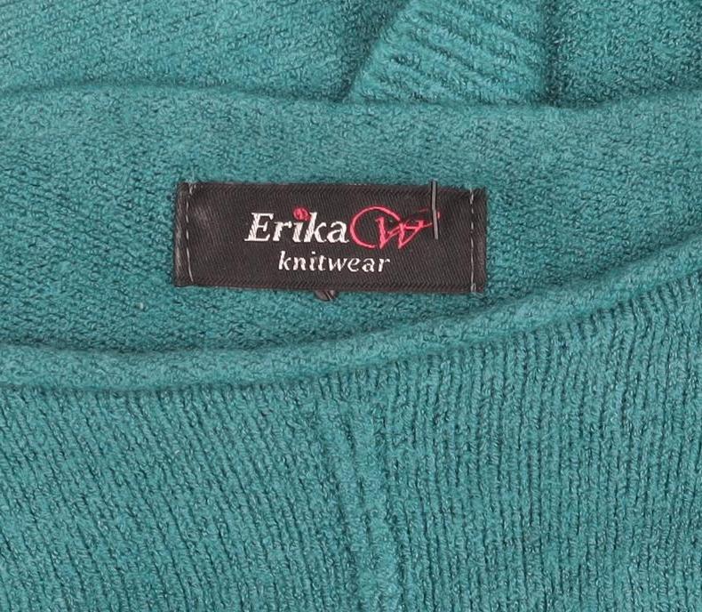 Erika Cavallini Women’s Teal Pullover Knit Tunic Jumper Size M Wool Blend