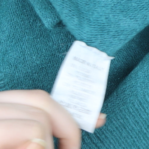 Erika Cavallini Women’s Teal Pullover Knit Tunic Jumper Size M Wool Blend