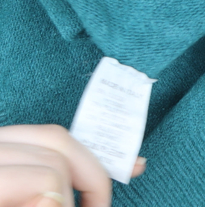 Erika Cavallini Women’s Teal Pullover Knit Tunic Jumper Size M Wool Blend