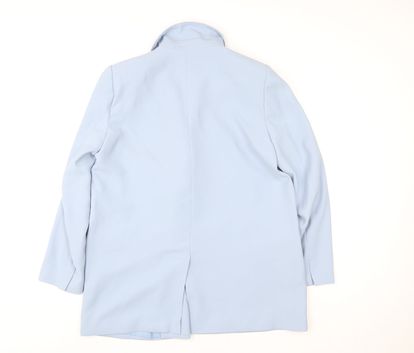 Zara Women Blue Double-Breasted Tailored Blazer Jacket Size XL