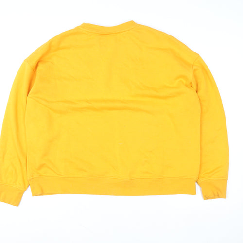 Disney Women Yellow Mickey & Co Sweatshirt Size L Cotton Fleece