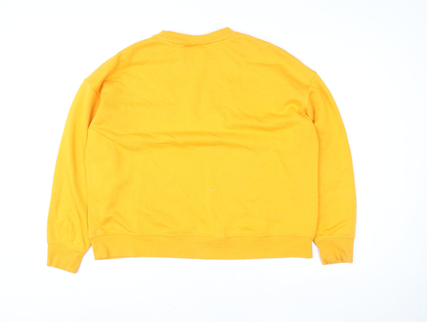 Disney Women Yellow Mickey & Co Sweatshirt Size L Cotton Fleece