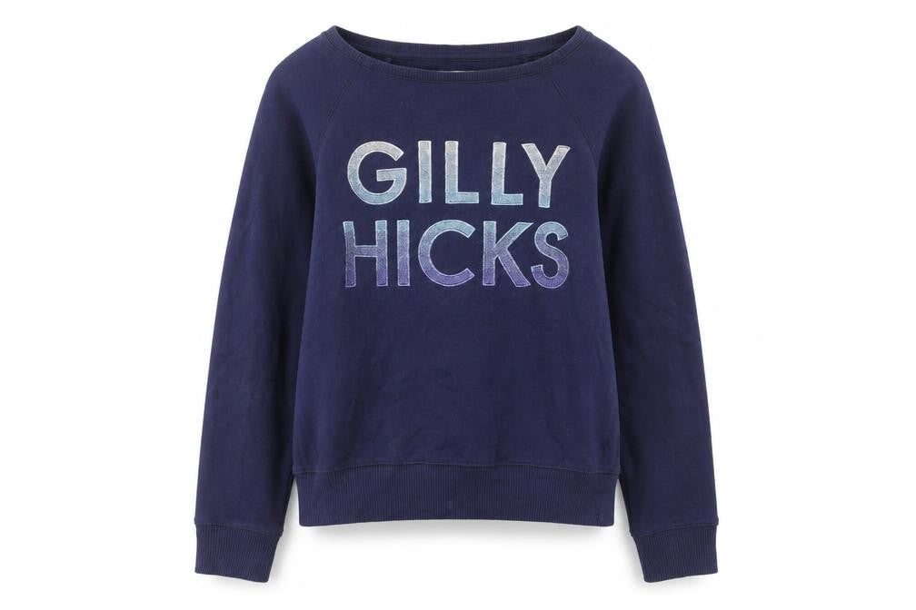 Front view of Gilly Hicks by Hollister Women's Navy Pullover Sweatshirt XS Raglan Fit