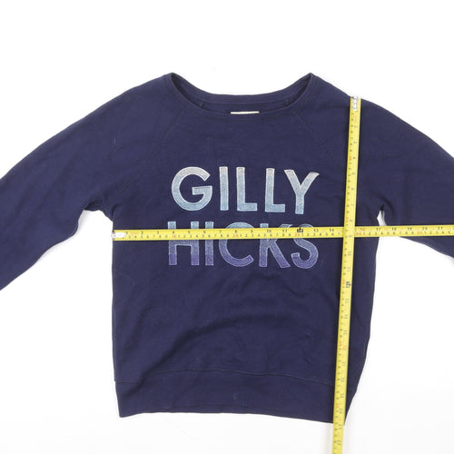 Gilly Hicks by Hollister Women's Navy Pullover Sweatshirt XS Raglan Fit