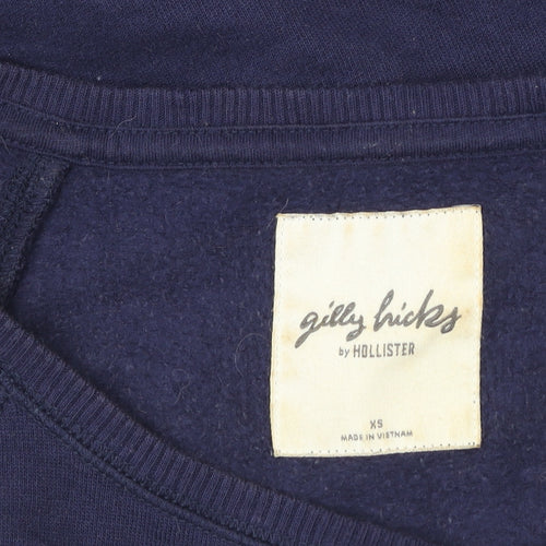 Gilly Hicks by Hollister Women's Navy Pullover Sweatshirt XS Raglan Fit