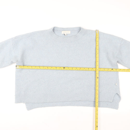 Olive Women Blue Wool Blend Crew Neck Pullover Jumper M