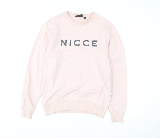 NICCE Womens Pink XS Pullover Sweatshirt 100% Cotton Crew Neck