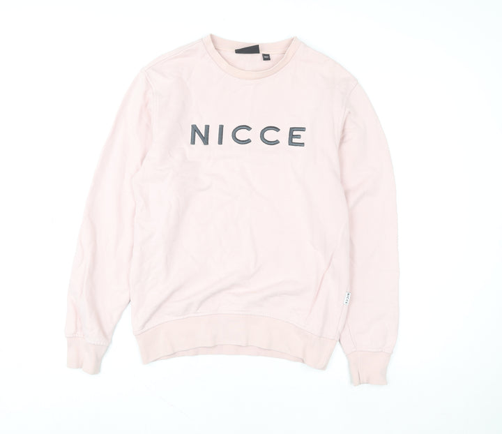 NICCE Womens Pink XS Pullover Sweatshirt 100% Cotton Crew Neck