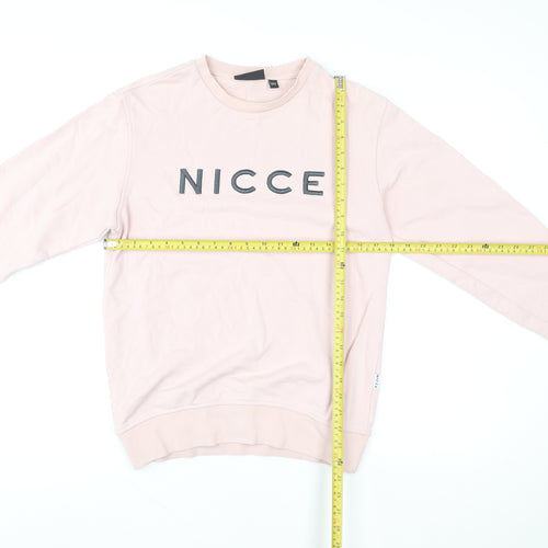 NICCE Womens Pink XS Pullover Sweatshirt 100% Cotton Crew Neck