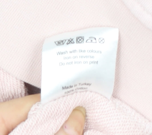 NICCE Womens Pink XS Pullover Sweatshirt 100% Cotton Crew Neck