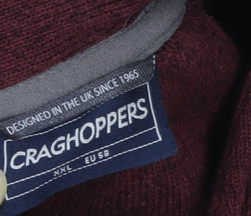 Craghoppers Men’s Red Fleece 1/4 Zip Pullover Sweatshirt XXL