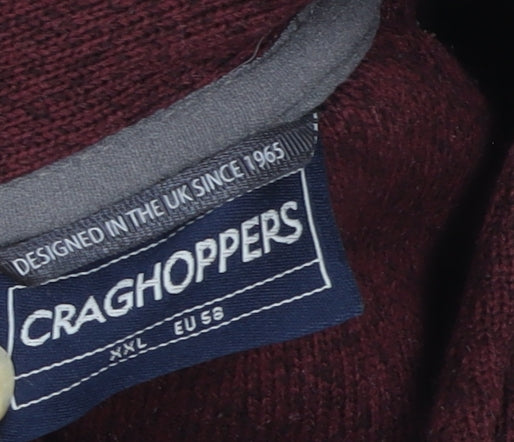 Craghoppers Men’s Red Fleece 1/4 Zip Pullover Sweatshirt XXL