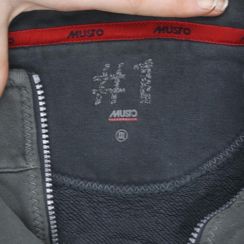 Musto Men's Grey 1/4 Zip Cotton Sweatshirt Size M Regular Fit