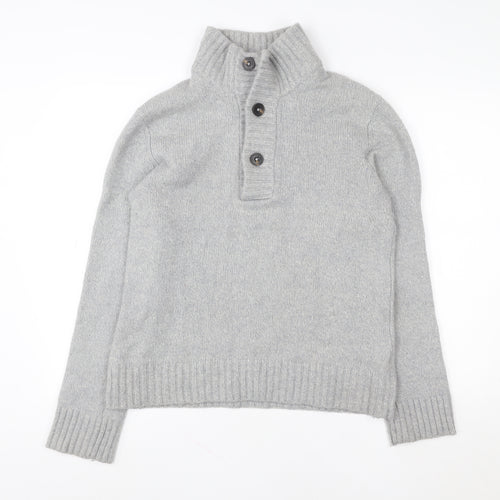 H&M L.O.G.G. Grey Wool Blend Henley Jumper Women’s Size L