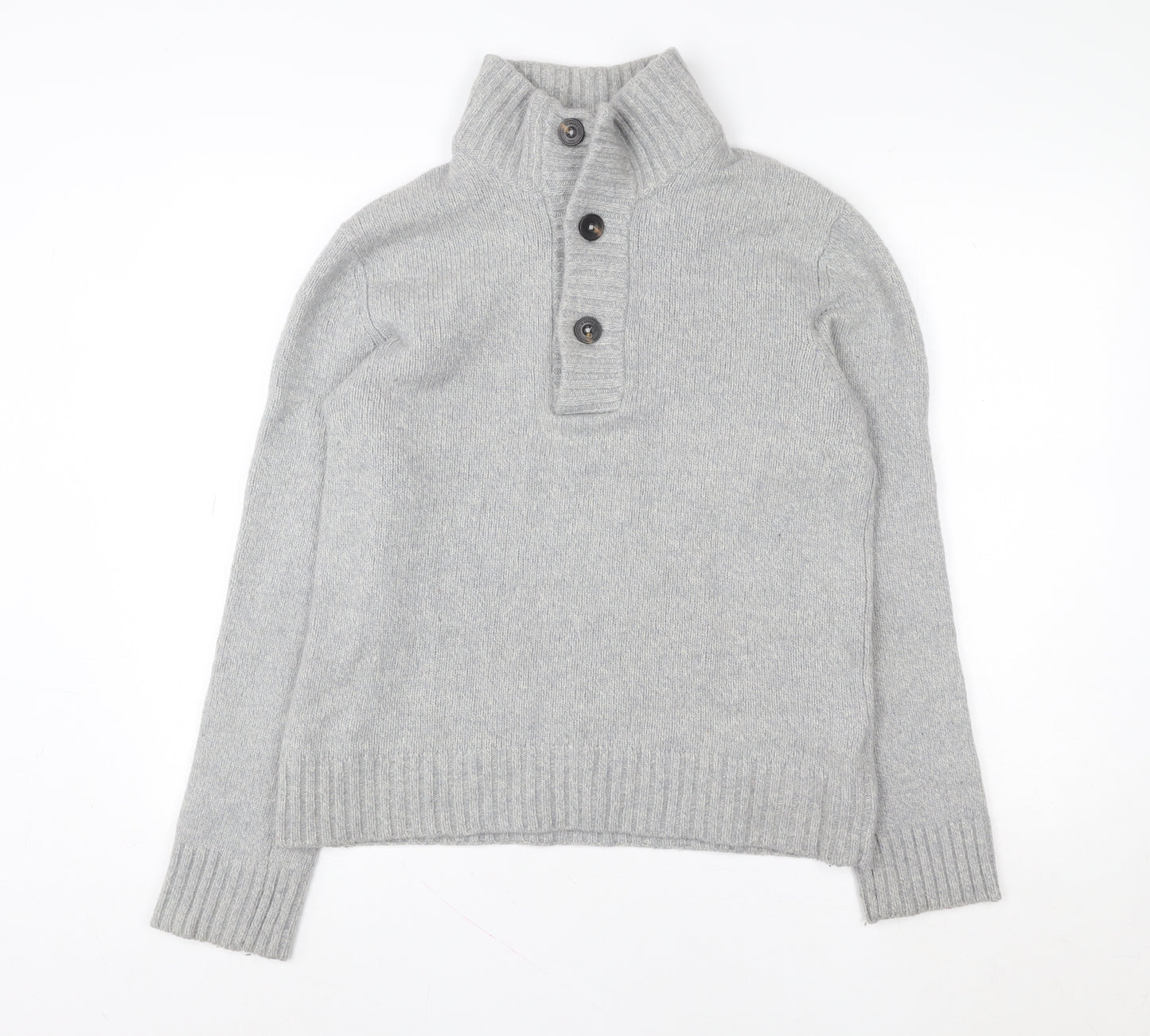 H&M L.O.G.G. Grey Wool Blend Henley Jumper Women’s Size L