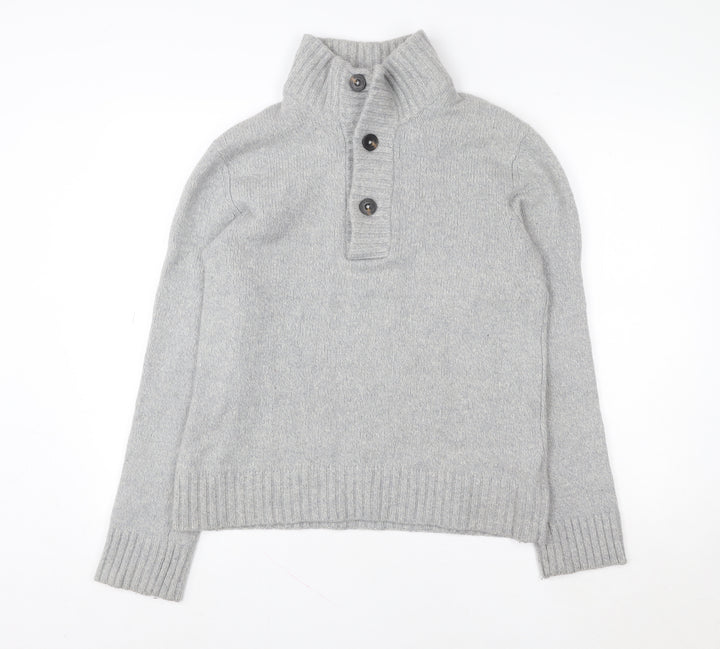 H&M L.O.G.G. Grey Wool Blend Henley Jumper Women’s Size L
