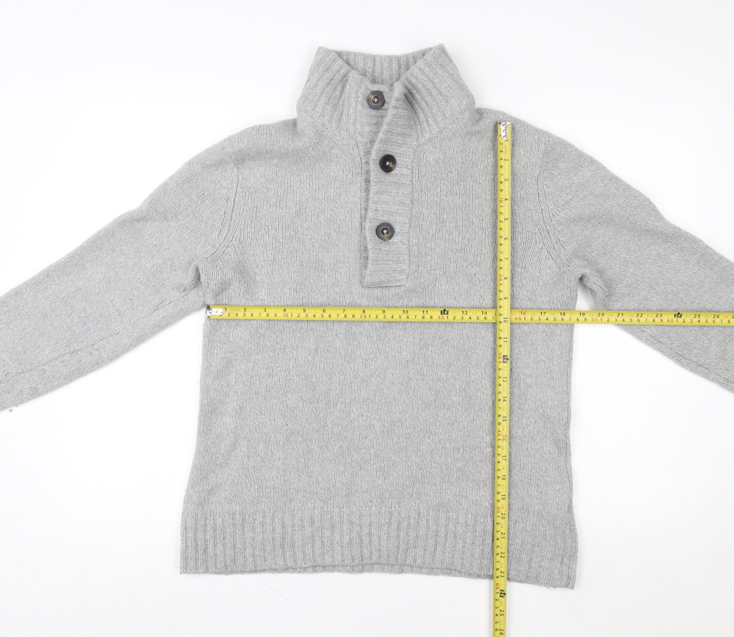 H&M L.O.G.G. Grey Wool Blend Henley Jumper Women’s Size L