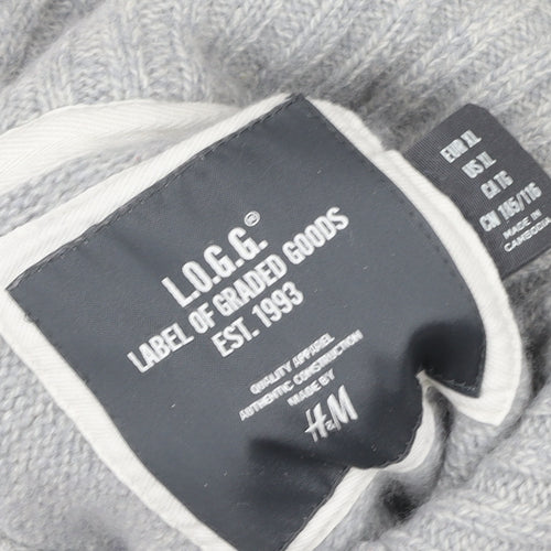 H&M L.O.G.G. Grey Wool Blend Henley Jumper Women’s Size L