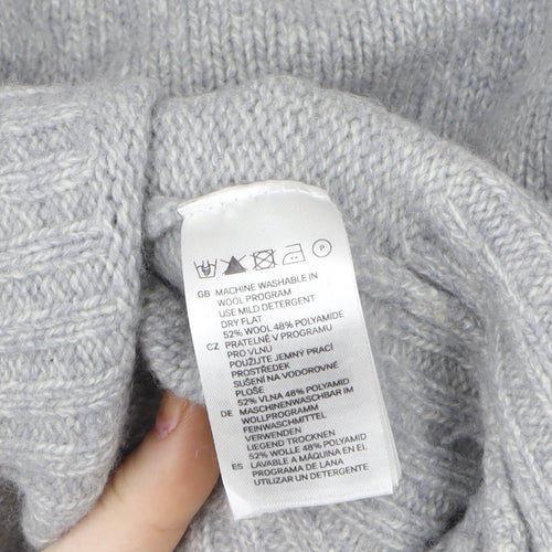 H&M L.O.G.G. Grey Wool Blend Henley Jumper Women’s Size L