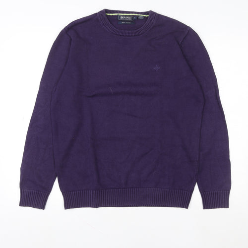 Maine New England Women's Purple Crew Neck Cotton Pullover Sweatshirt S