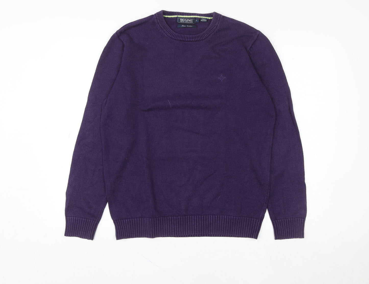 Maine New England Women's Purple Crew Neck Cotton Pullover Sweatshirt S